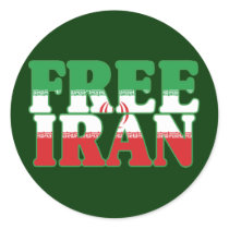 Free Iran Round Sticker
