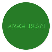 Free Iran Round Stickers