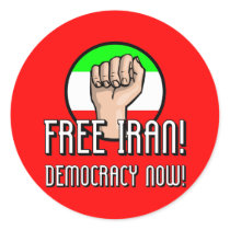 Free Iran Round Stickers