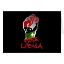 Free Libya Resistance Raised fist - Libya Freedom Greeting Card