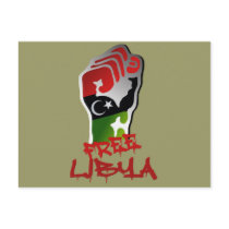 Free Libya Resistance Raised fist - Libya Freedom Post Card