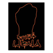 Free Libya Resistance Raised fist - Libya Freedom Postcard