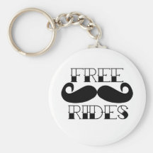 Free Moustache Rides Keychain