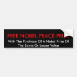 FREE NOBEL PEACE PRIZE BUMPER STICKERS