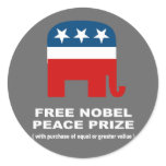 Free Nobel Peace Prize with purchase of equal valu Round Sticker