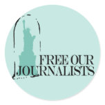Free our journalists round stickers