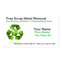 Free Scrap Metal Removal Business Card