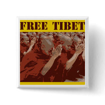 Free Tibet Buddhist Monks Button