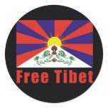 Free Tibet Flag Round Sticker