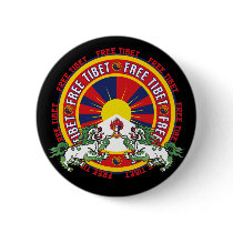 Free Tibet Round Logo Pinback Button