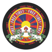 Free Tibet Round Logo Round Sticker