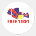 FREE TIBET / TIBETAN FREEDOM ROUND STICKER