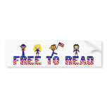 Free to Read w Stick Kids Bumper Sticker