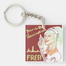 Free Vaccines Square Acrylic Keychains