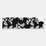 Free Vector Seamless Flower Pattern3 black white h Bumper Sticker