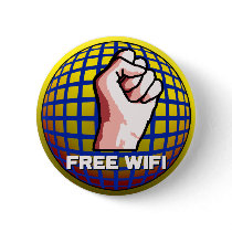 Free WiFi Pinback Button