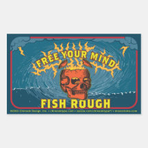 Free Your Mind! Fish Rough! (sheet of 4 stickers)