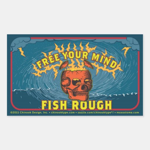 Free Your Mind! Fish Rough! (sheet of 4 stickers)
