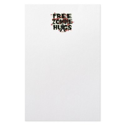 Free Zombie Hugs Customized Stationery by fightcancertees