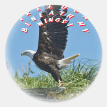 FREEDOM BENEATH WINGS ROUND STICKER