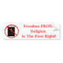 FREEDOM FROM RELIGION BUMPER STICKERS