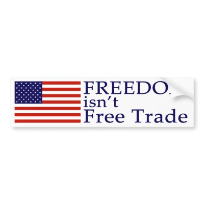 Freedom Isn't Free Trade Bumper Sticker by irregulargoods