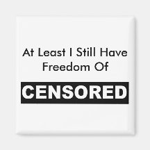 Freedom Of Censored Fridge Magnet