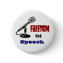 freedom of speech pinback button
