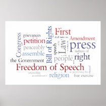Freedom of Speech! Large Bill of Rights Poster