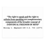 Freedom of Speech Wooley v Maynard 430 US 703 1977 Postcard