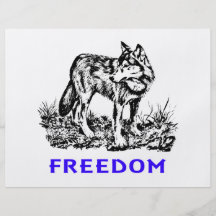 Freedom - Wolf in wilderness Flyerbedruckung