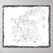 Freehand Pencil Sketch Wall Decor Posters