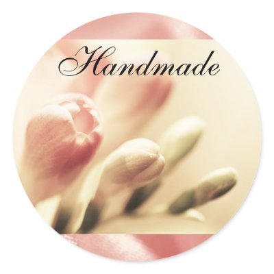 Freesia Buds Pink Satin, stickers cards template by JayneLogan
