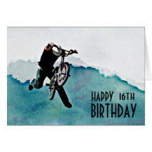 Freestyle BMX Bicycle Stunt Greeting Card