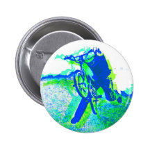 Freestyle BMX Rider in Cool Pop Art Style Pinback Buttons
