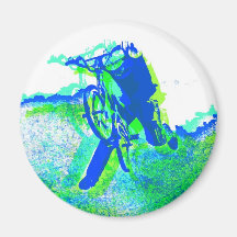 Freestyle BMX Rider in Cool Pop Art Style Magnets
