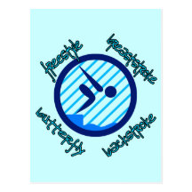 Freestyle Breaststroke Butterfly Backstroke Post Card