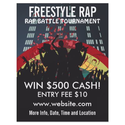 Freestyle Rap Battle Music Flyer by ZazzleFlyers
