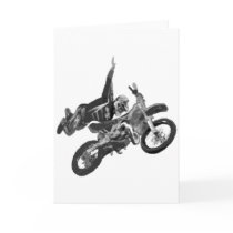 freestyling with dirt bike greeting card
