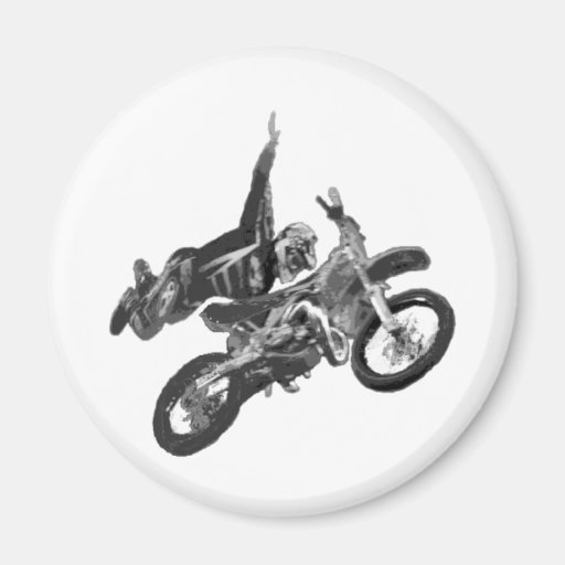 Freestyling with dirt bike fridge magnets