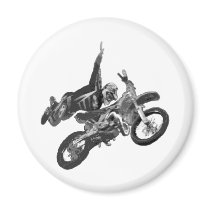 Freestyling with dirt bike fridge magnets