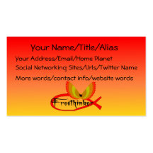 Freethinking Fish Symbol Business Card Template