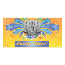 FreeVector-Party-Footage.ai Photo Card Template