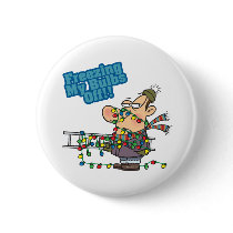 freezing my bulbs off xmas lights funny cartoon pinback buttons