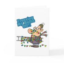 freezing my bulbs off xmas lights funny cartoon card