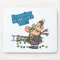 freezing my bulbs off xmas lights funny cartoon mouse pads
