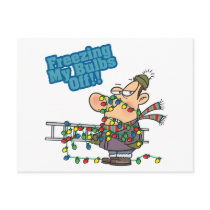 freezing my bulbs off xmas lights funny cartoon postcards