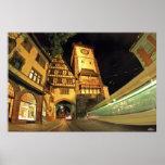 Freiburger Swabian gate at night Print