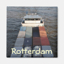 Freight ship on the Meuse, Rotterdam Magnets