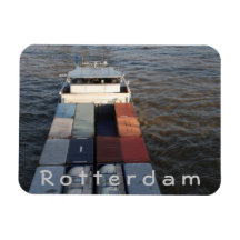 Freight ship on the Meuse, Rotterdam Rectangular Magnets